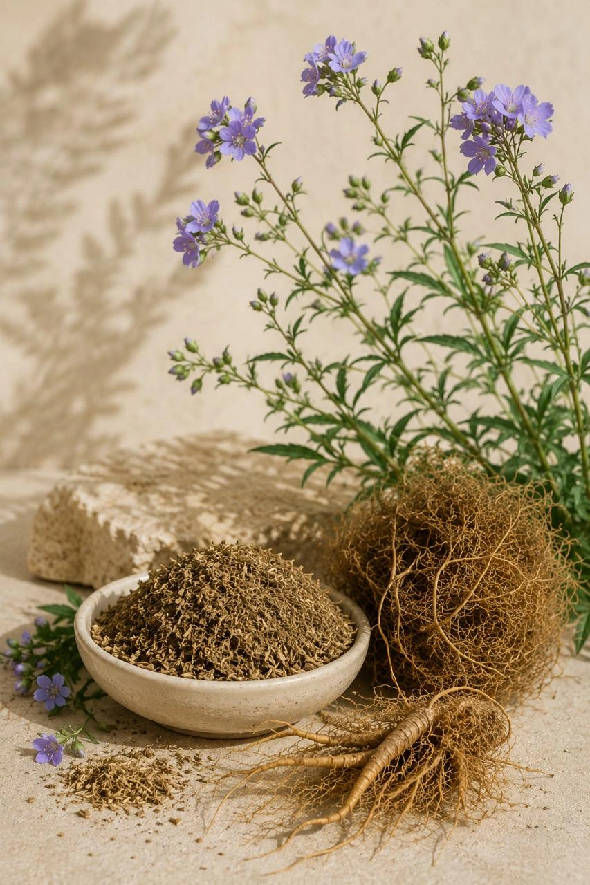 Синюха голубая (корневища и корни)